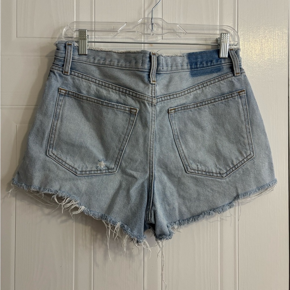 Abercrombie & Fitch light blue frayed denim shorts - Picture 3 of 3